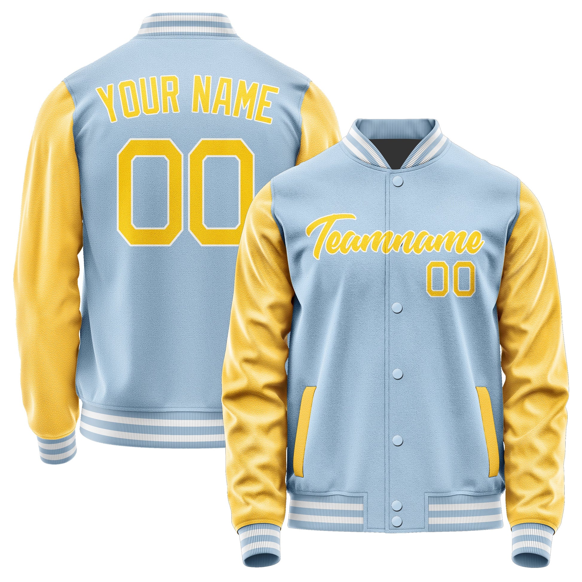 Custom Light Blue Gold Jacket JA0808300818B21830