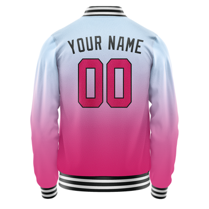 Custom Light-Blue Pink Gradient Varsity Letterman Jacket
