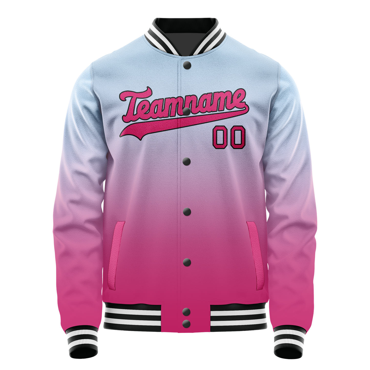 Custom Light-Blue Pink Gradient Varsity Letterman Jacket
