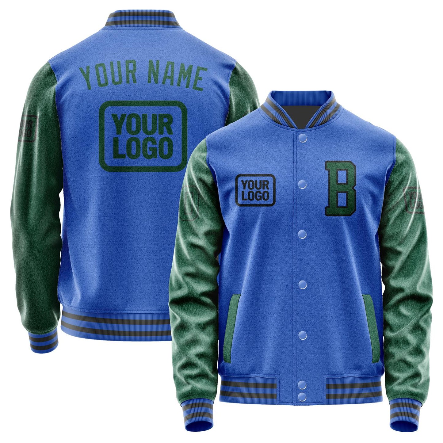 Custom Sky Blue Green Jacket JA090905092017050517