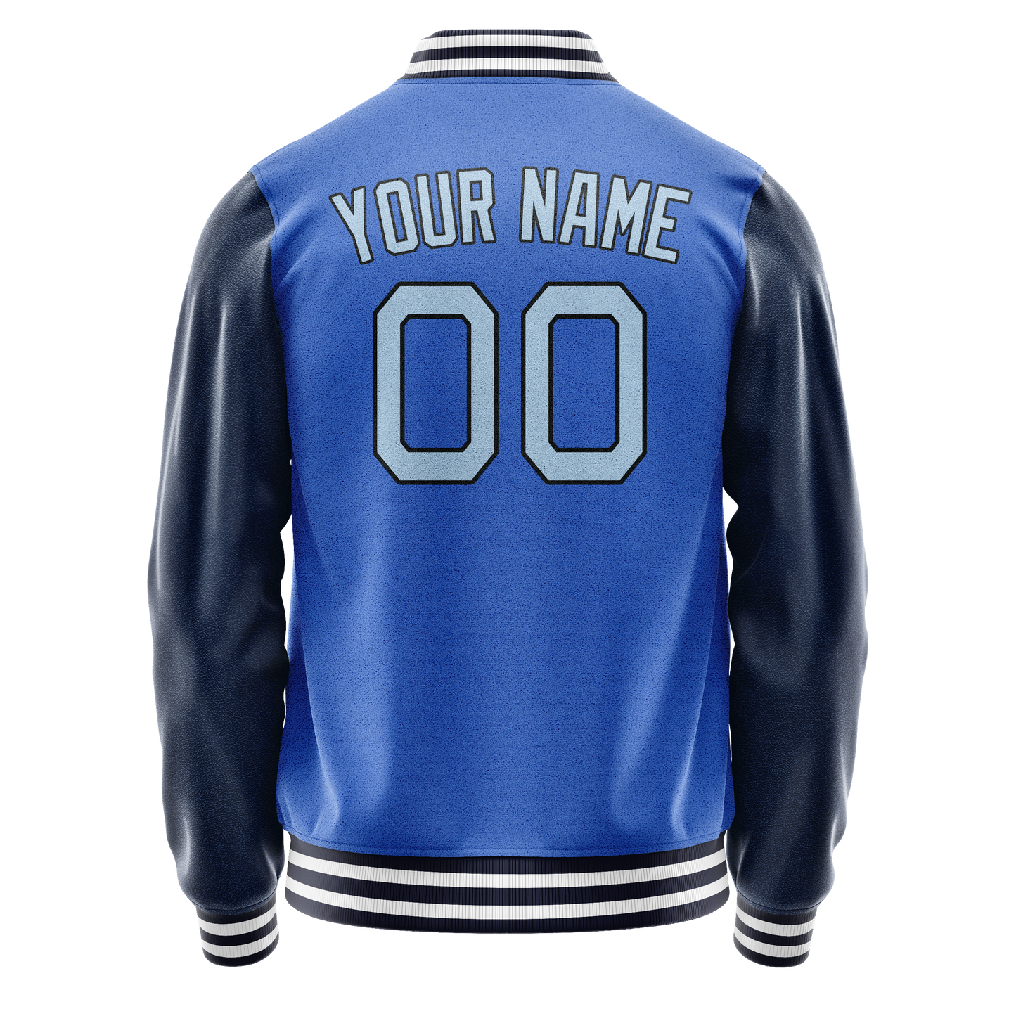Custom Electric-Blue Navy Solid Color Varsity Letterman Jacket