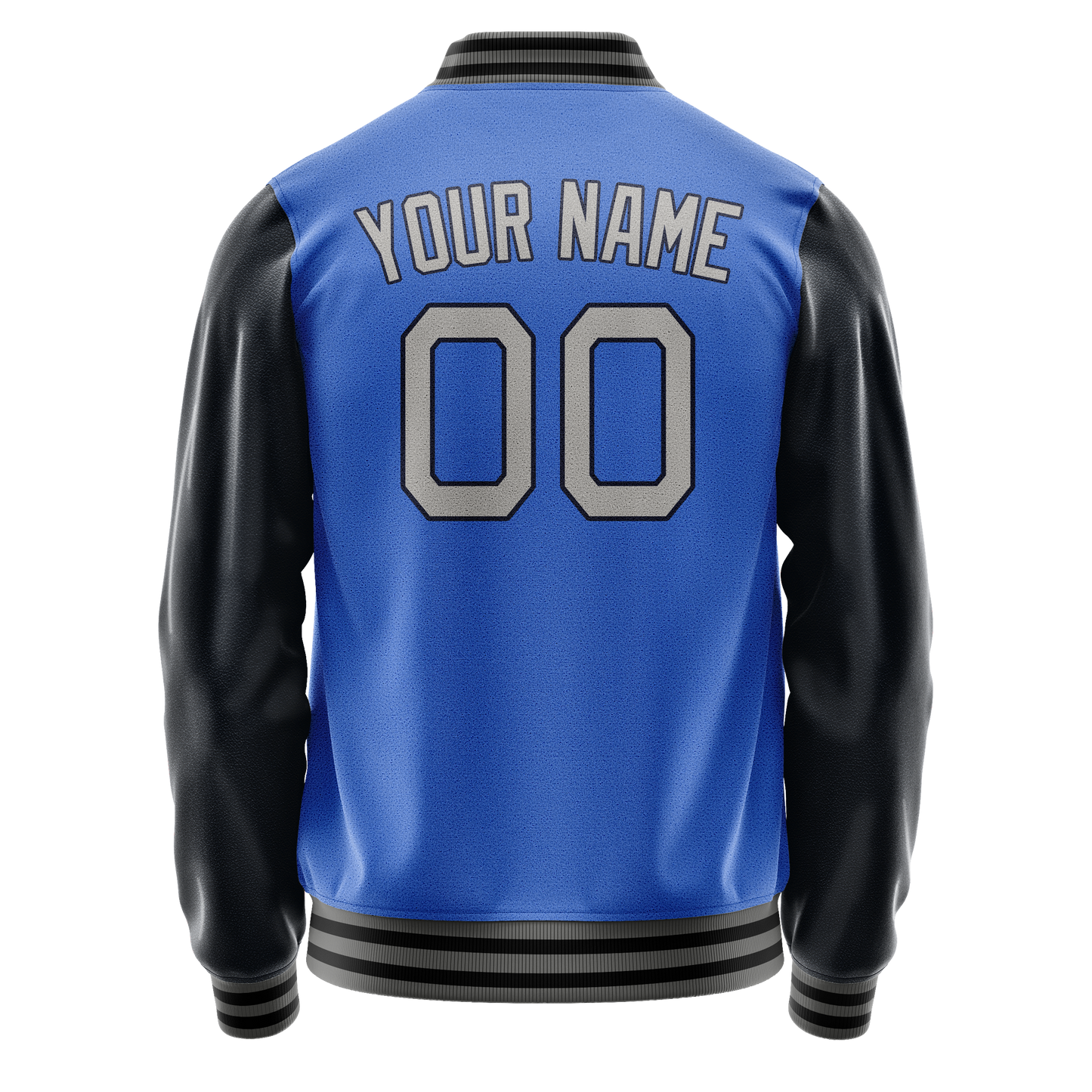 Custom Electric-Blue Navy Solid Color Varsity Letterman Jacket