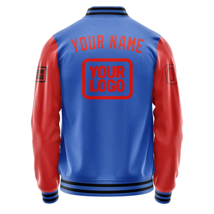 Custom Sky Blue Orange Red Jacket JA090912091717121217