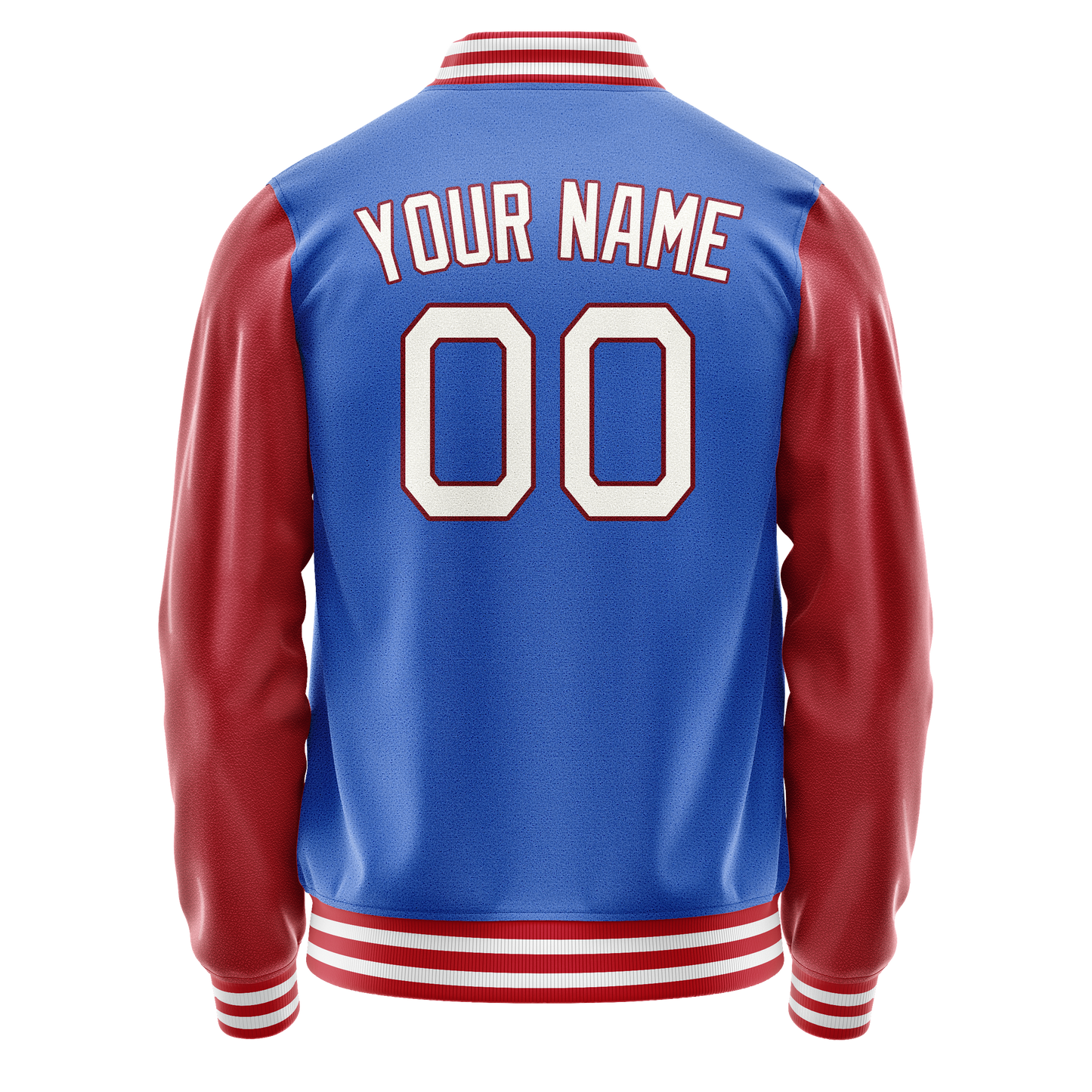 Custom Electric-Blue Crimson Solid Color Varsity Letterman Jacket
