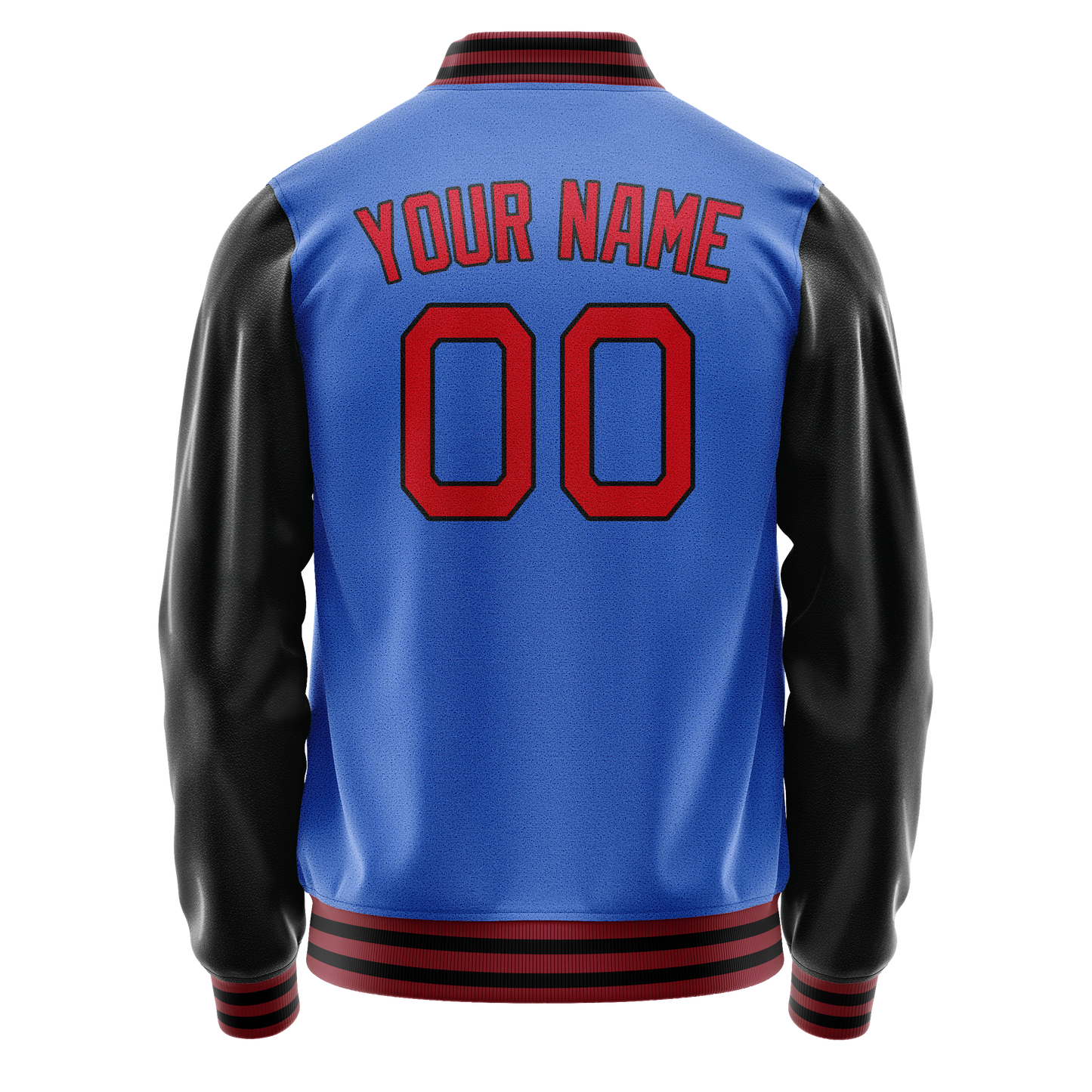 Custom Electric-Blue Red Solid Color Varsity Letterman Jacket