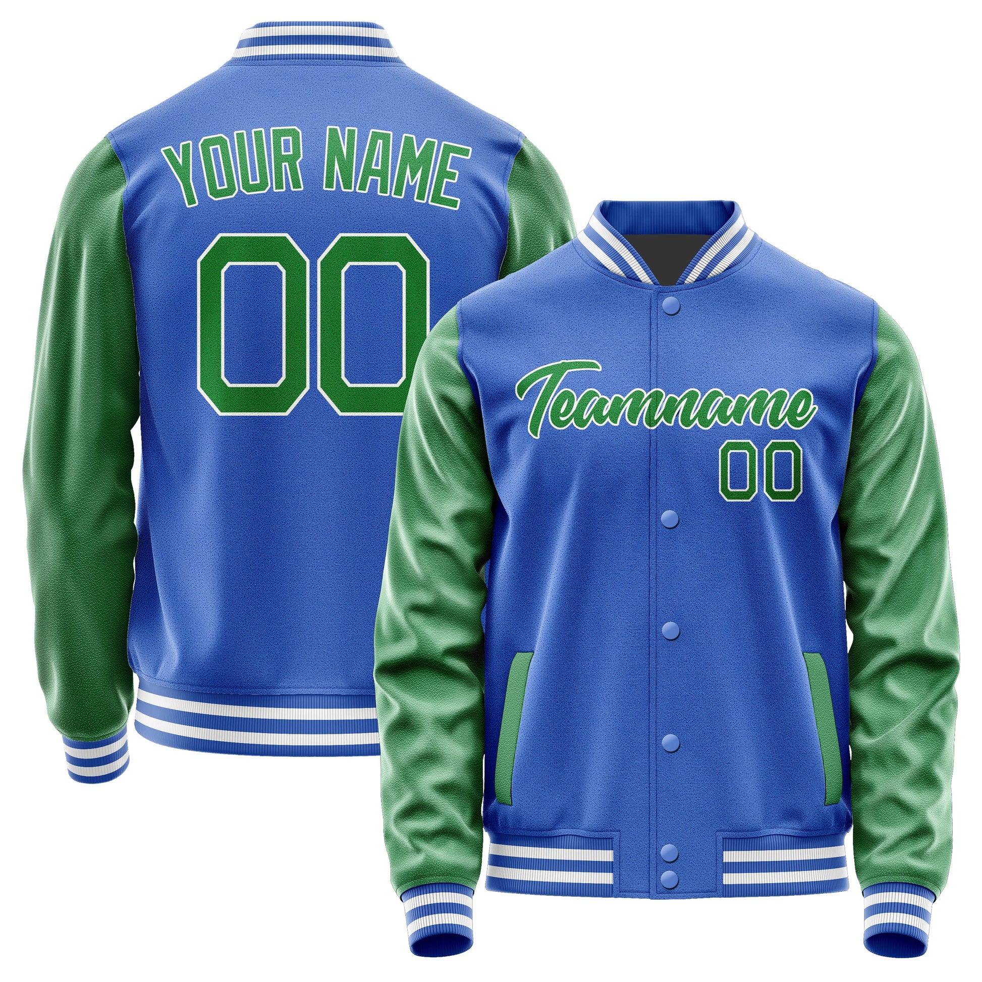 Custom Sky Blue Emerald Green Jacket JA0909240918B21824