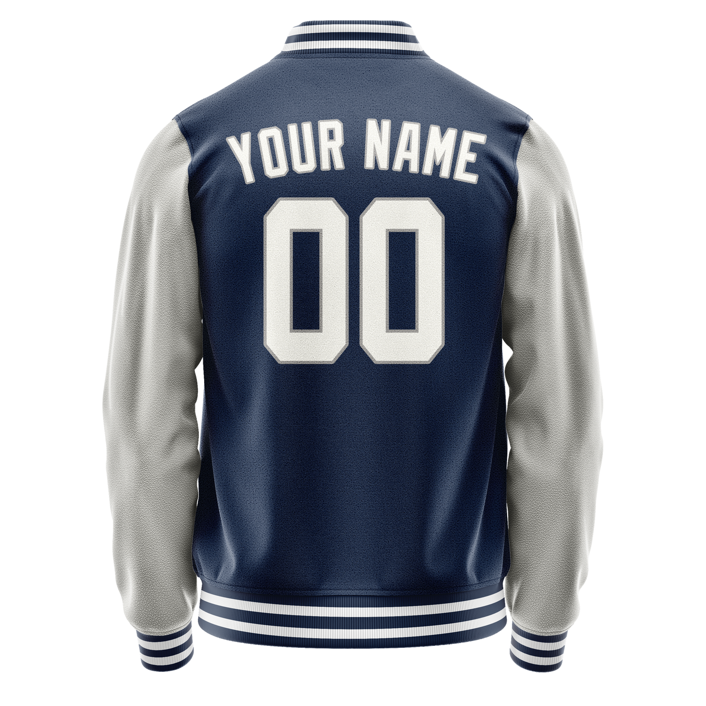 Custom Royal Gray Solid Color Varsity Letterman Jacket
