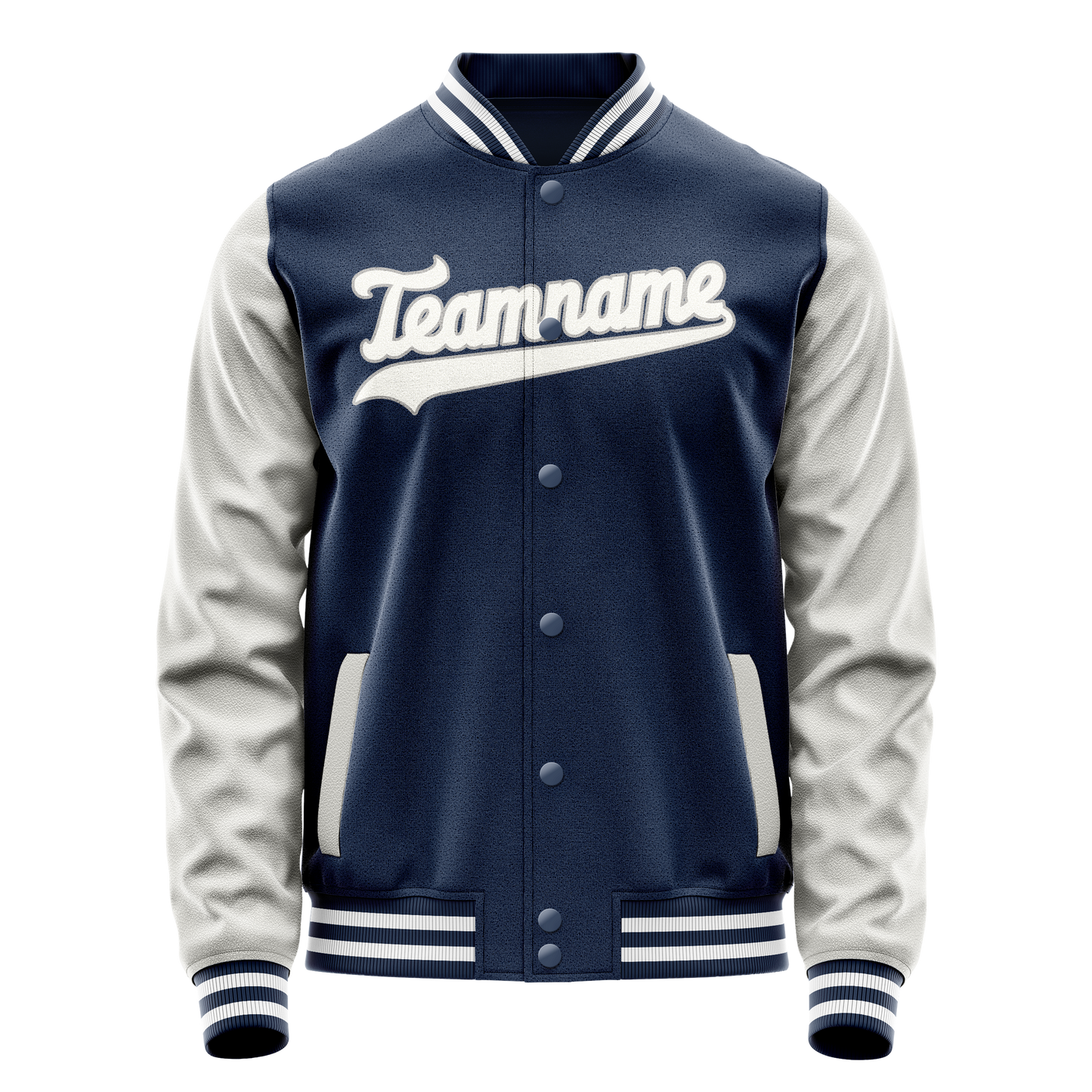 Custom Royal Gray Solid Color Varsity Letterman Jacket