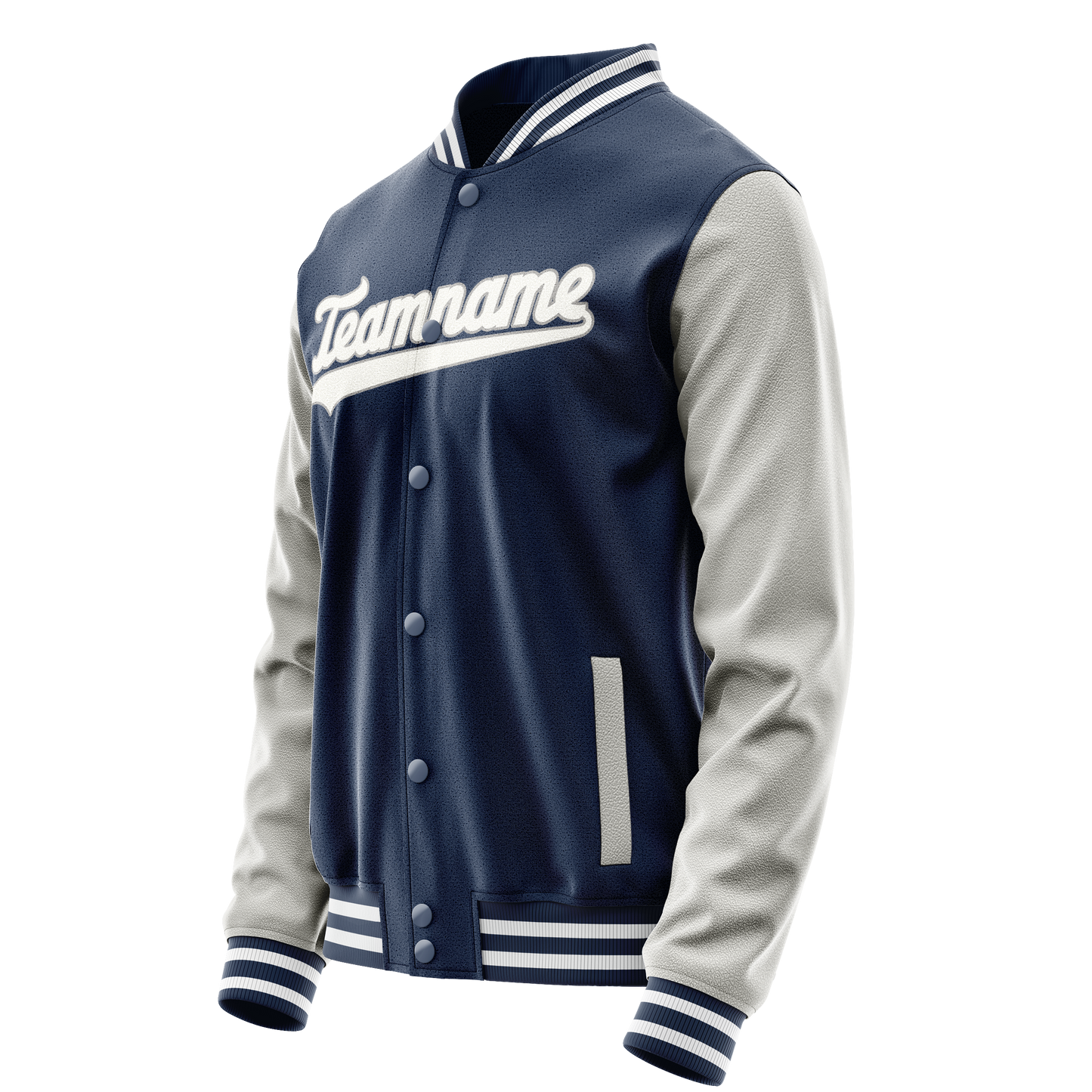 Custom Royal Gray Solid Color Varsity Letterman Jacket