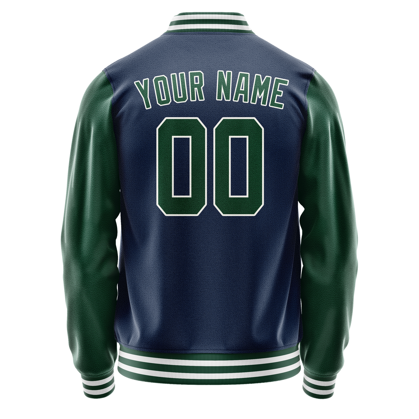 Custom Royal Kelly-Green Solid Color Varsity Letterman Jacket