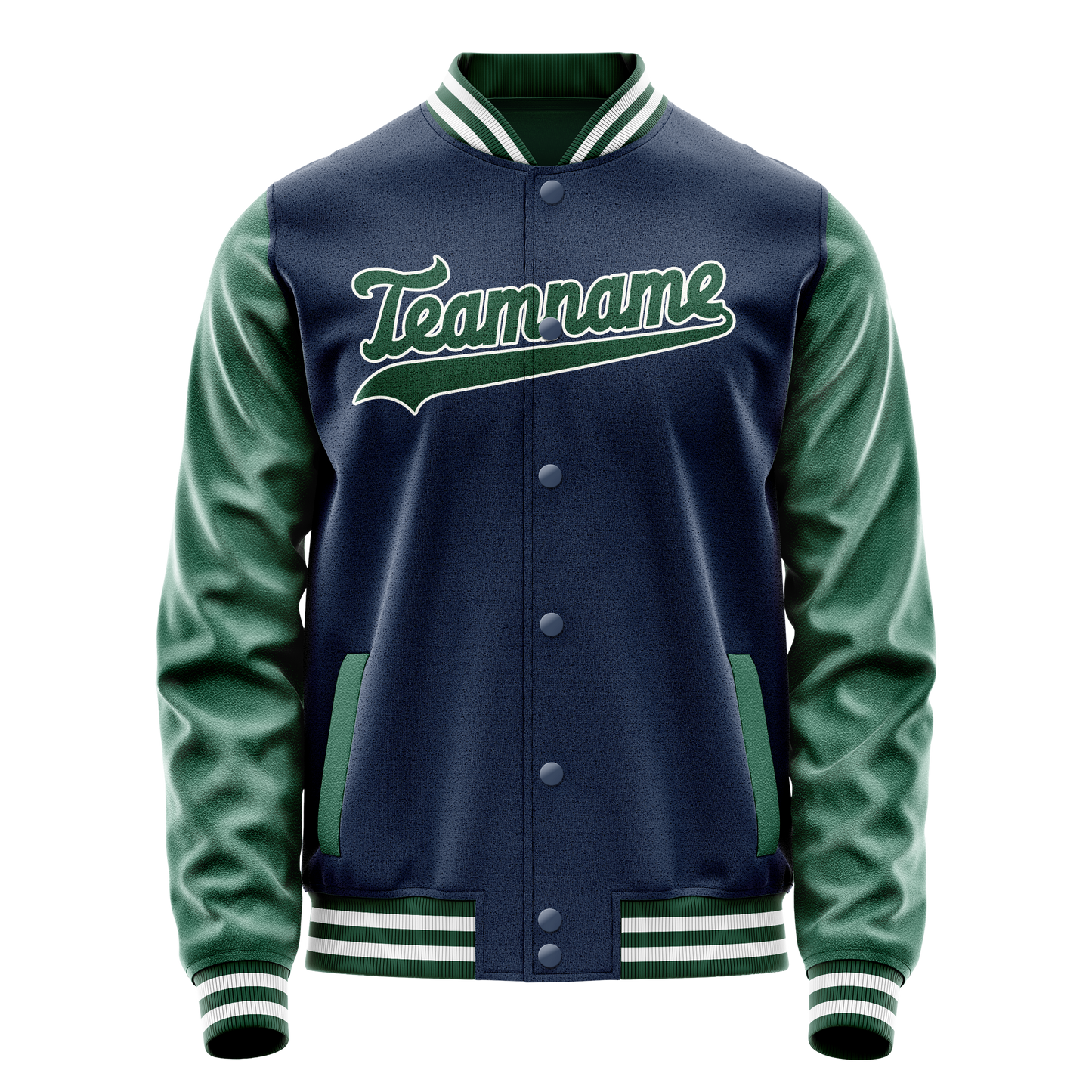Custom Royal Kelly-Green Solid Color Varsity Letterman Jacket