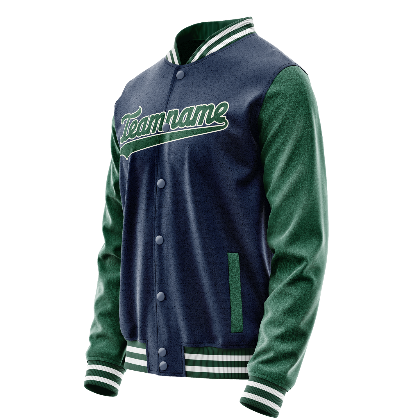 Custom Royal Kelly-Green Solid Color Varsity Letterman Jacket