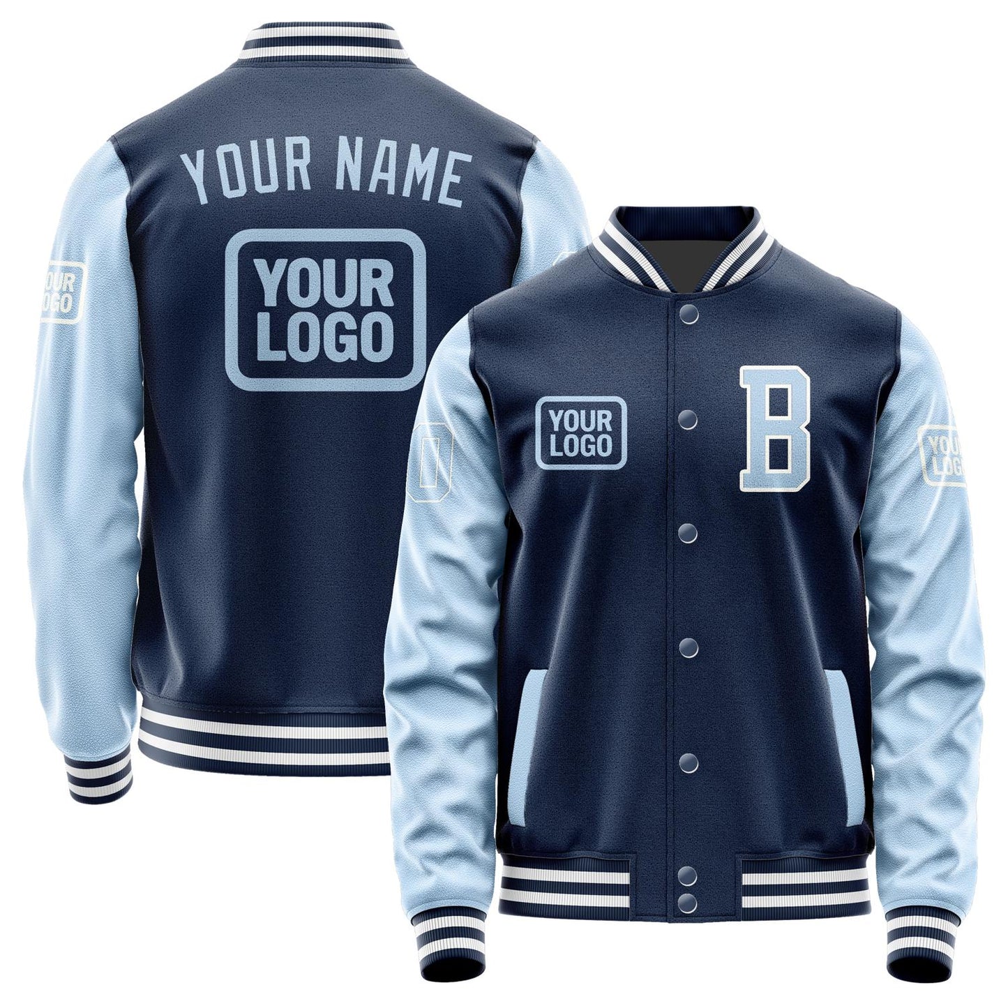 Custom Blue Light Blue Jacket JA101008101818080818