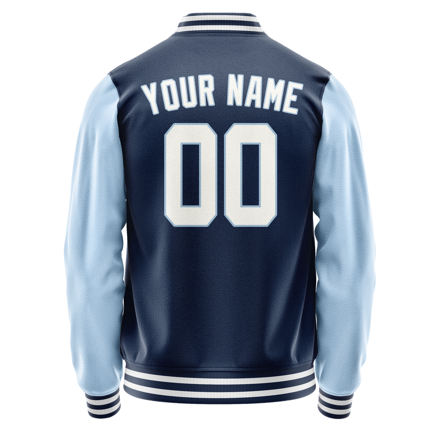 Custom Royal Light-Blue Solid Color Varsity Letterman Jacket