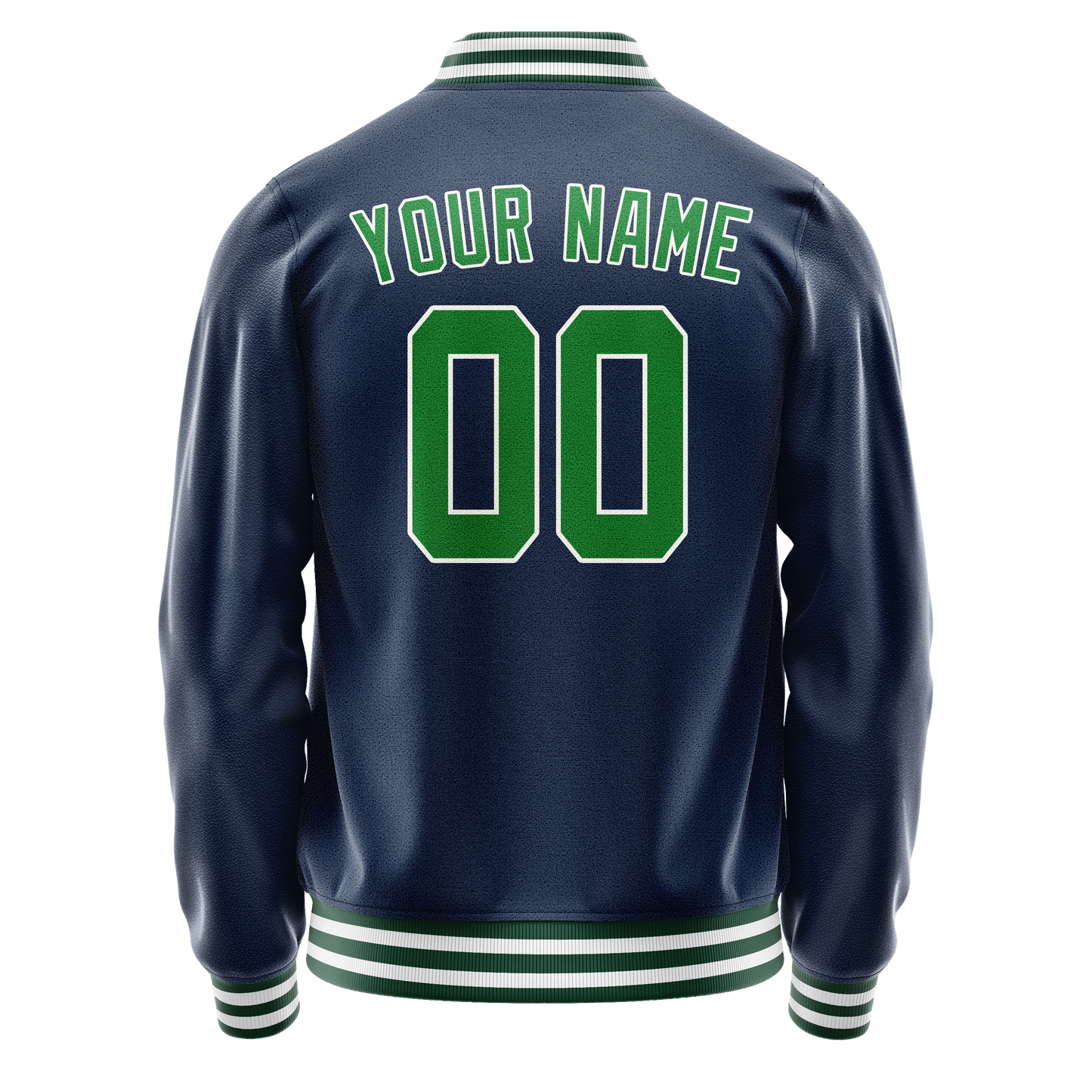 Custom Royal Neon-Green Solid Color Varsity Letterman Jacket