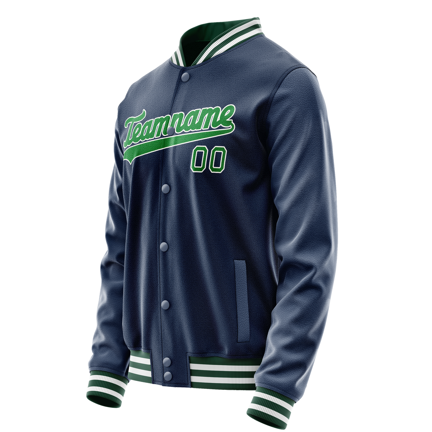 Custom Royal Neon-Green Solid Color Varsity Letterman Jacket