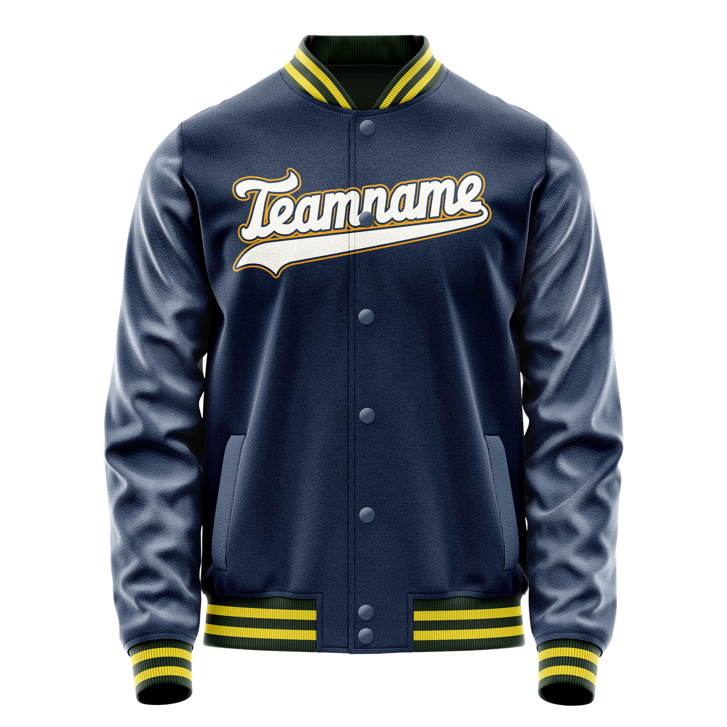 Custom Royal White Solid Color Varsity Letterman Jacket