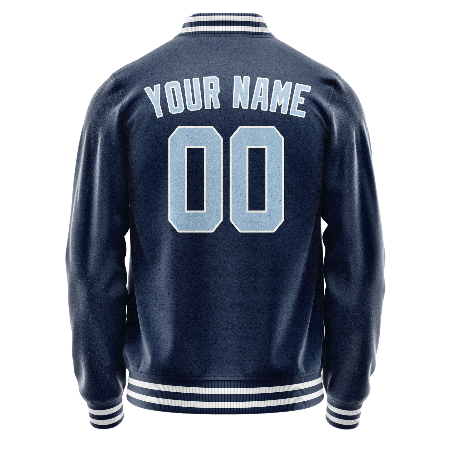 Custom Royal Light-Blue Solid Color Varsity Letterman Jacket