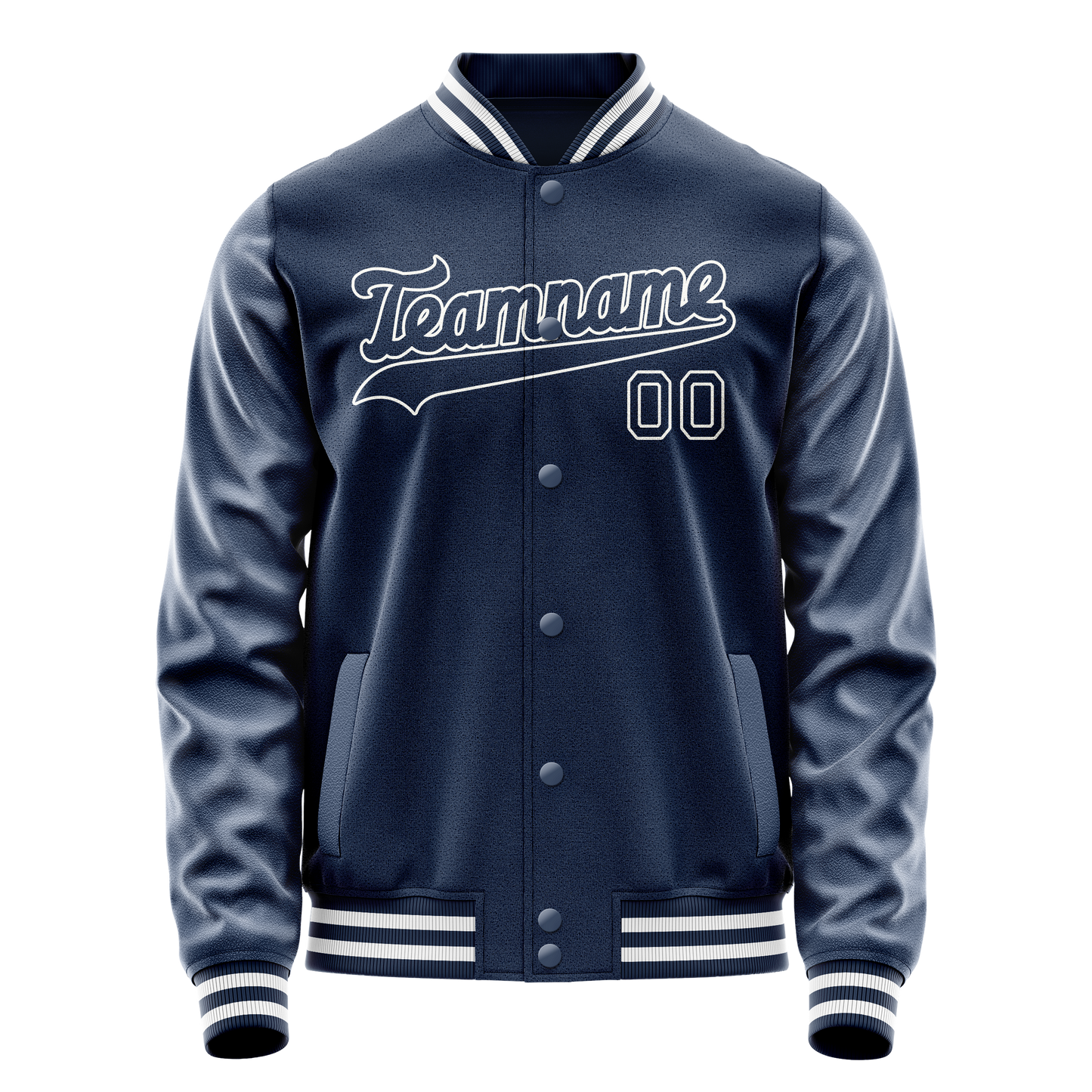 Custom Royal White Solid Color Varsity Letterman Jacket
