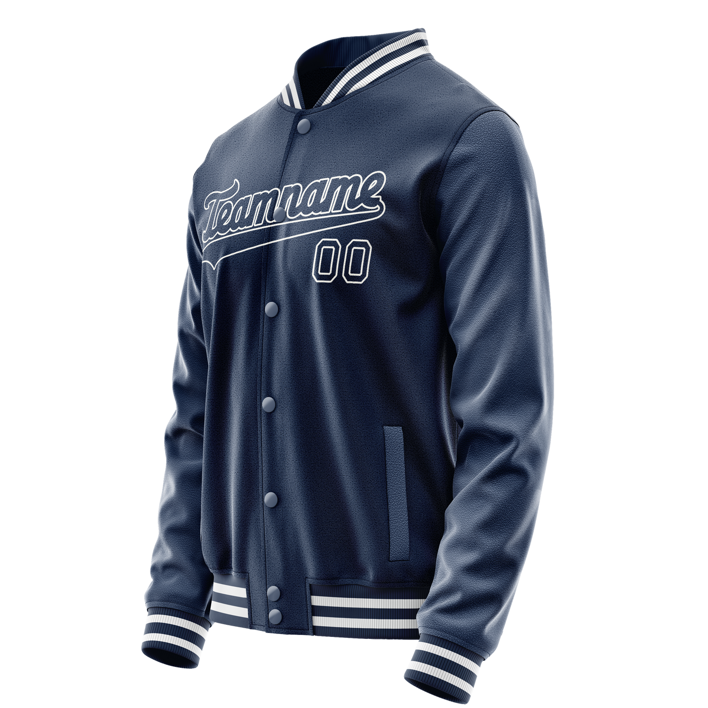 Custom Royal White Solid Color Varsity Letterman Jacket