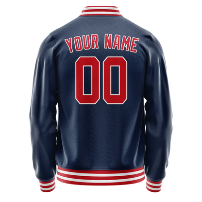 Custom Royal Crimson Solid Color Varsity Letterman Jacket