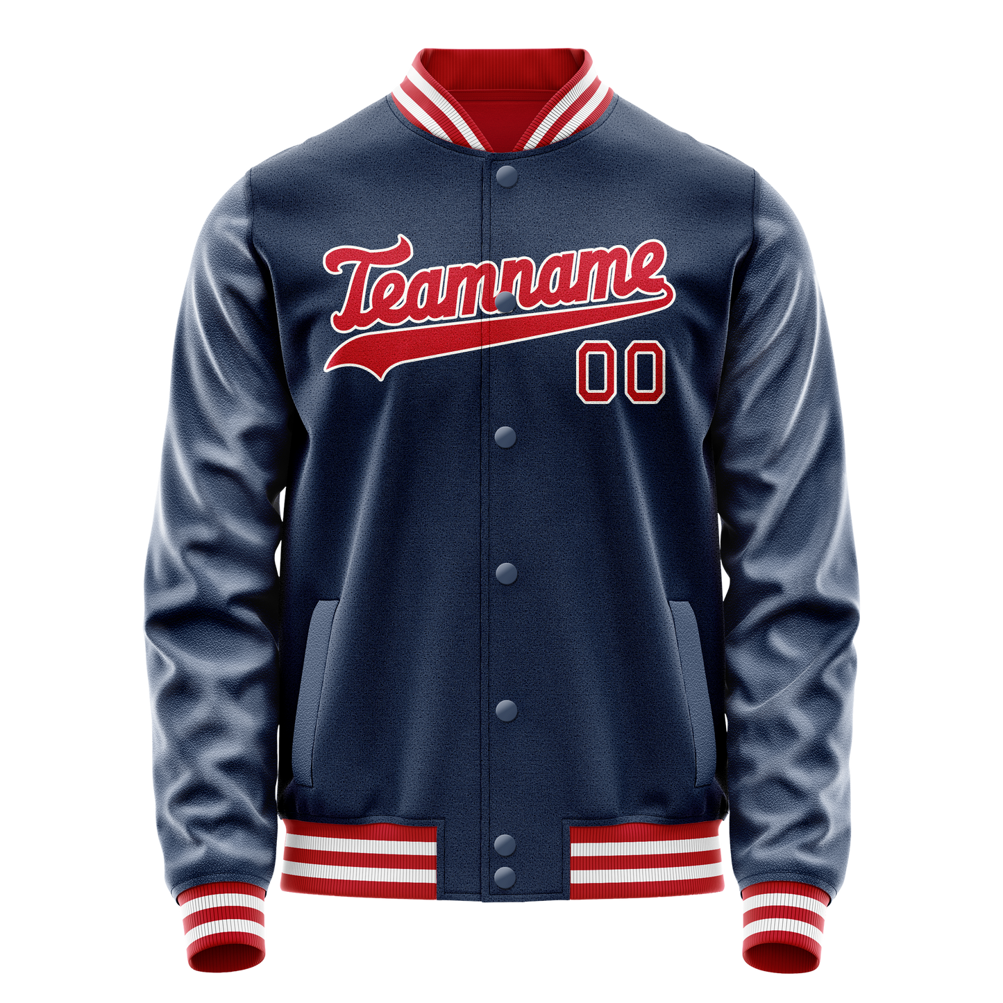 Custom Royal Crimson Solid Color Varsity Letterman Jacket
