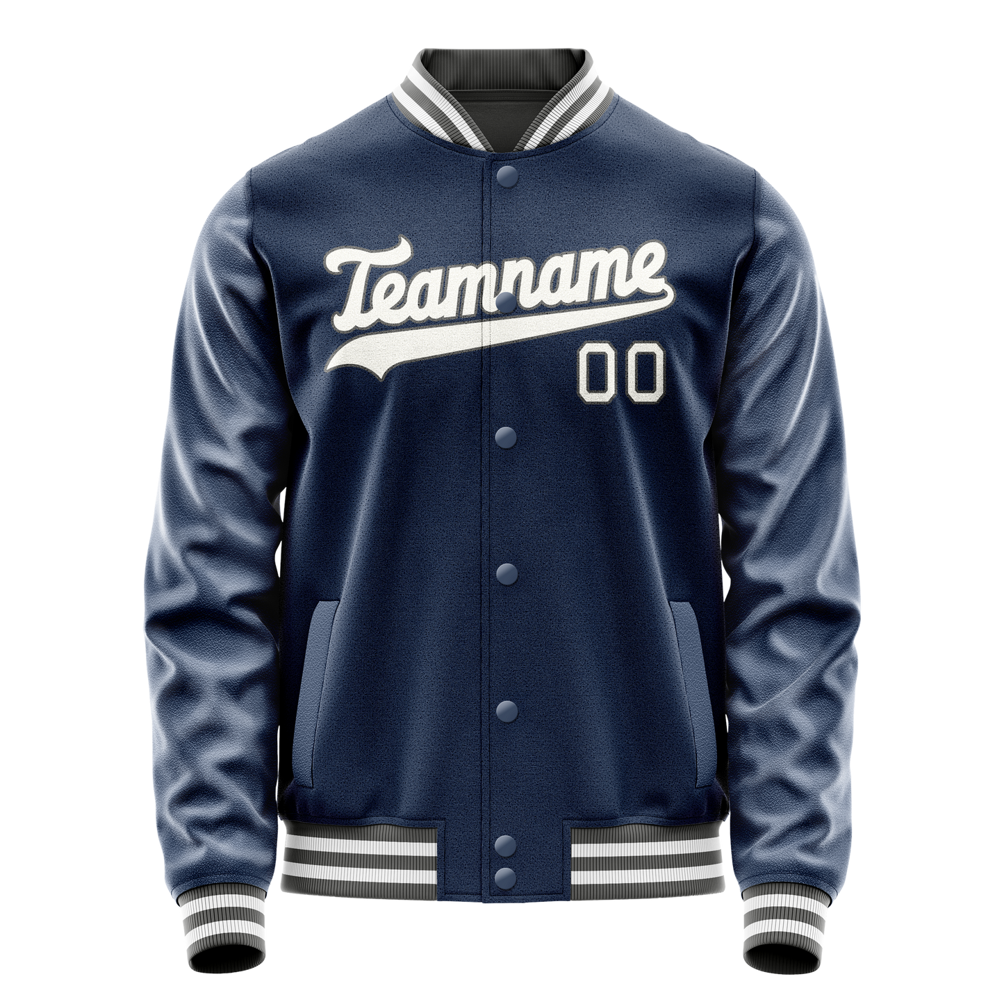 Custom Royal White Solid Color Varsity Letterman Jacket