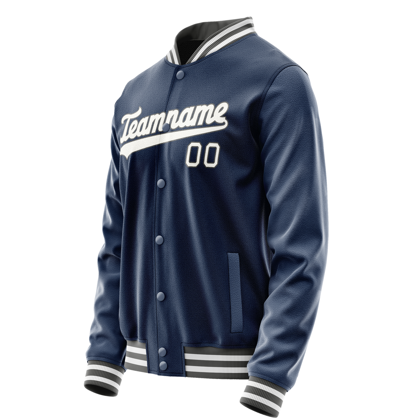 Custom Royal White Solid Color Varsity Letterman Jacket