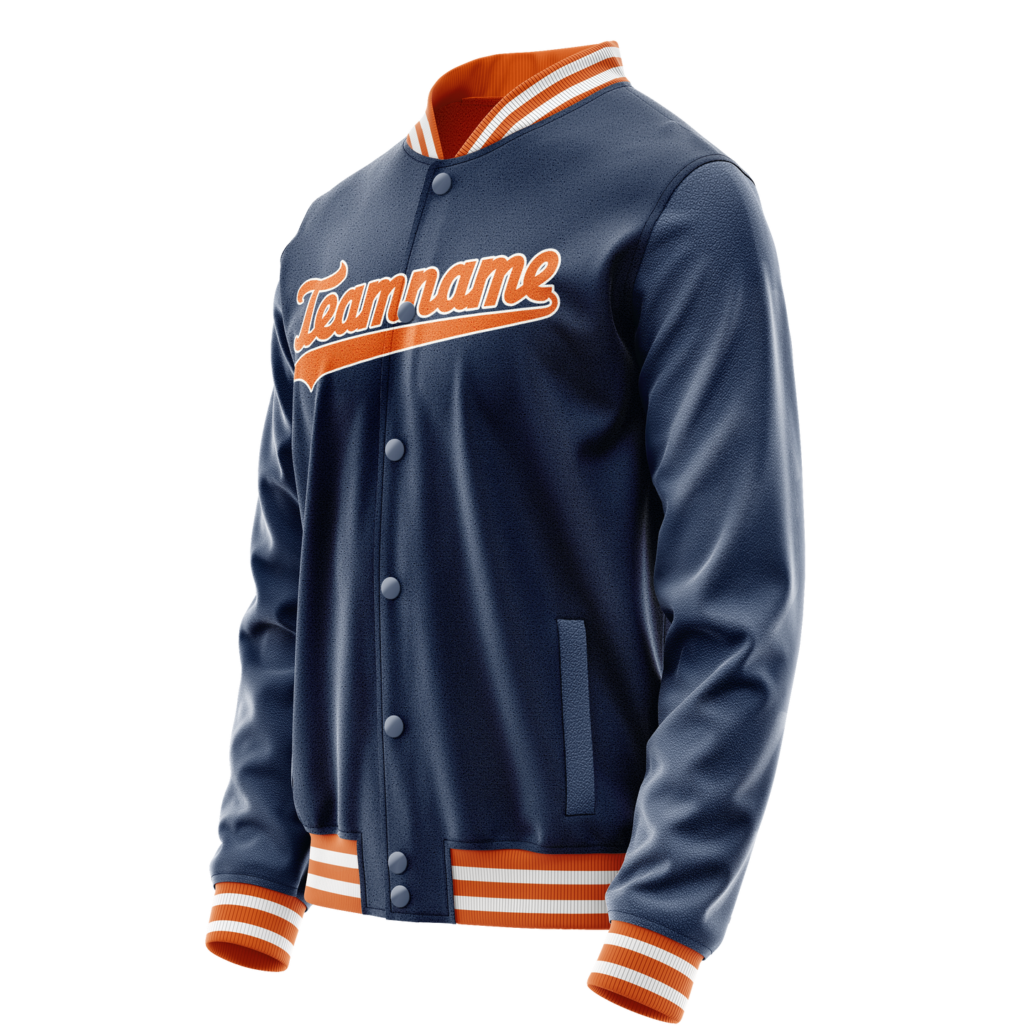 Custom Royal Orange Solid Color Varsity Letterman Jacket