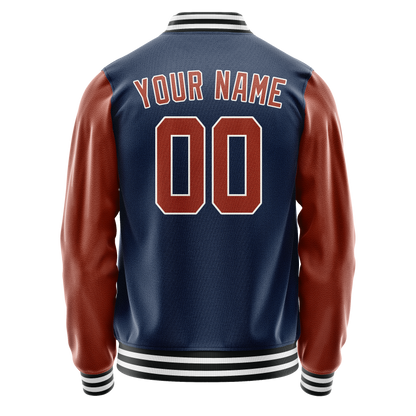 Custom Royal Brown Solid Color Varsity Letterman Jacket