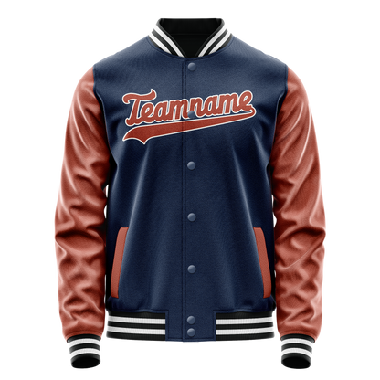 Custom Royal Brown Solid Color Varsity Letterman Jacket