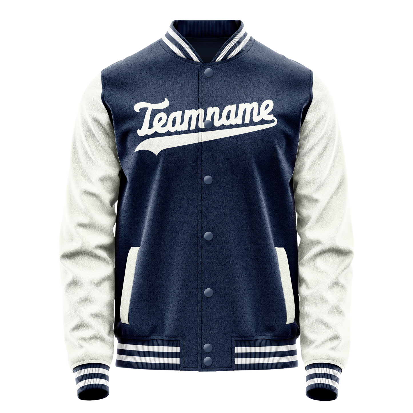 Custom Royal White Solid Color Varsity Letterman Jacket