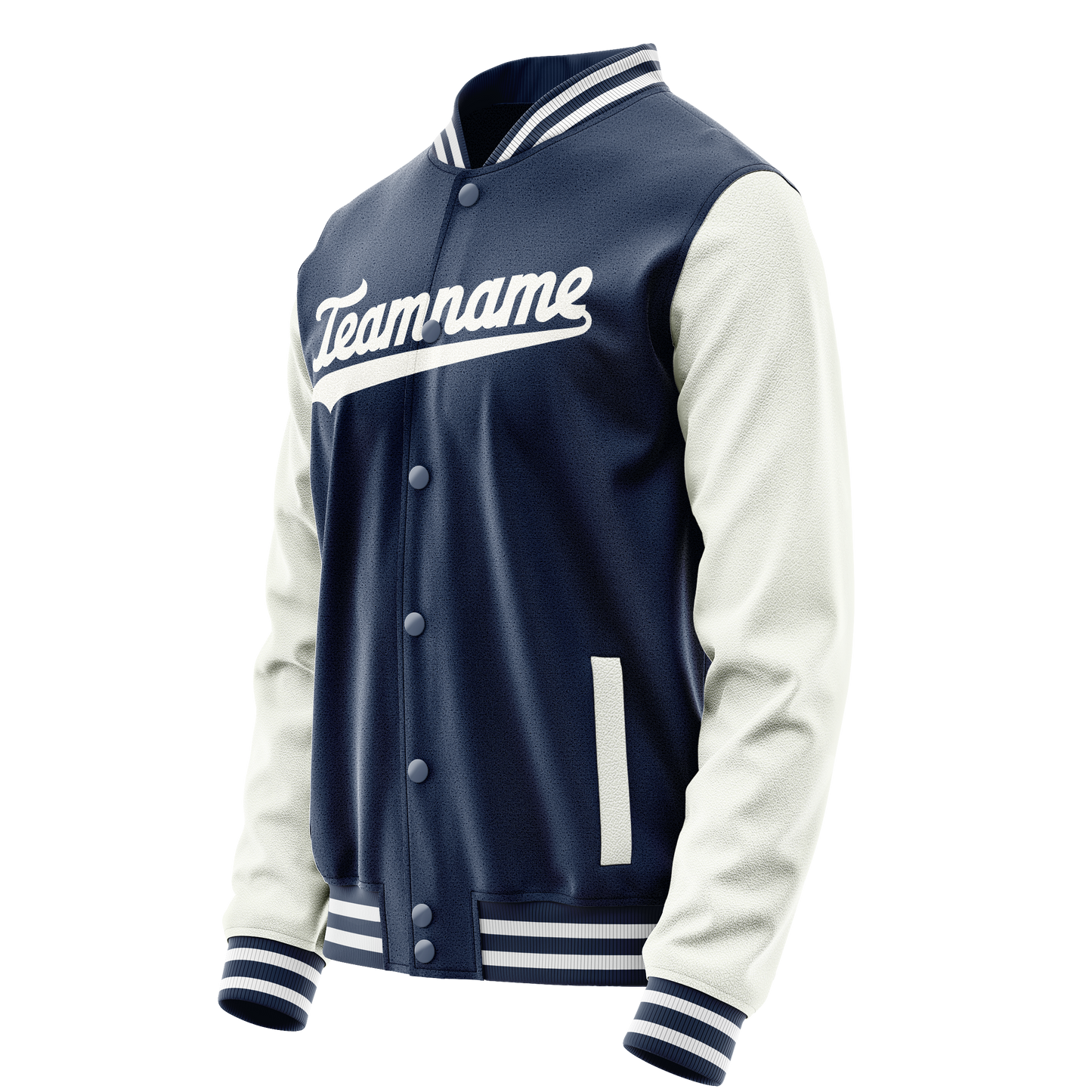 Custom Royal White Solid Color Varsity Letterman Jacket