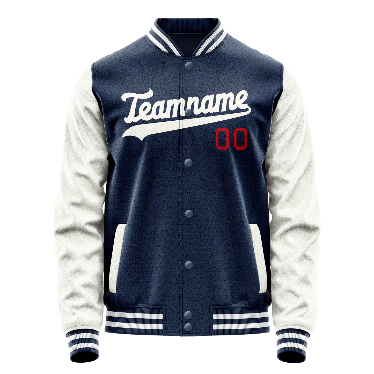 Custom Royal White Solid Color Varsity Letterman Jacket