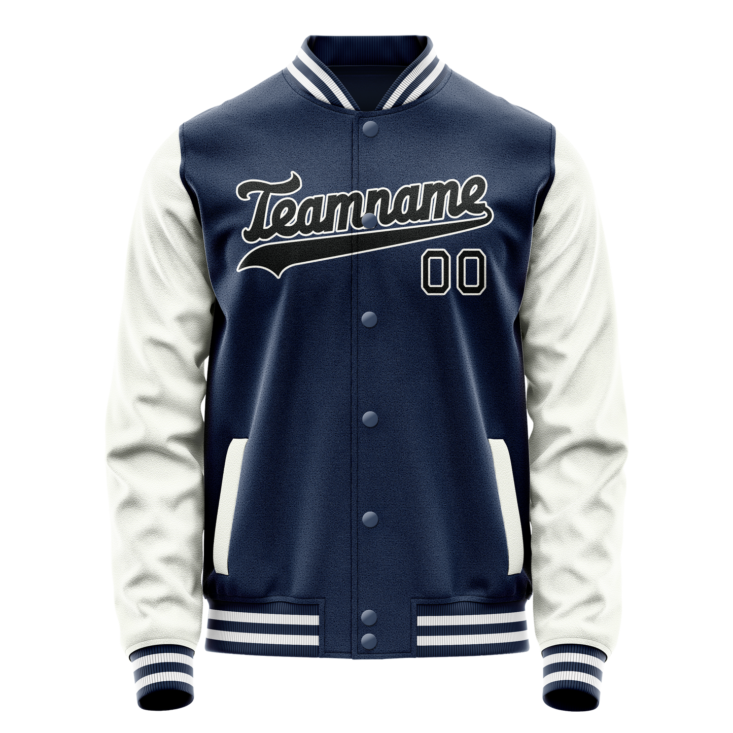Custom Royal White Solid Color Varsity Letterman Jacket