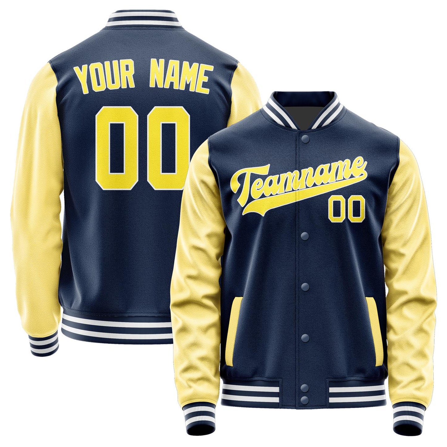 Custom Blue Light Yellow Jacket JA1010261018B31826