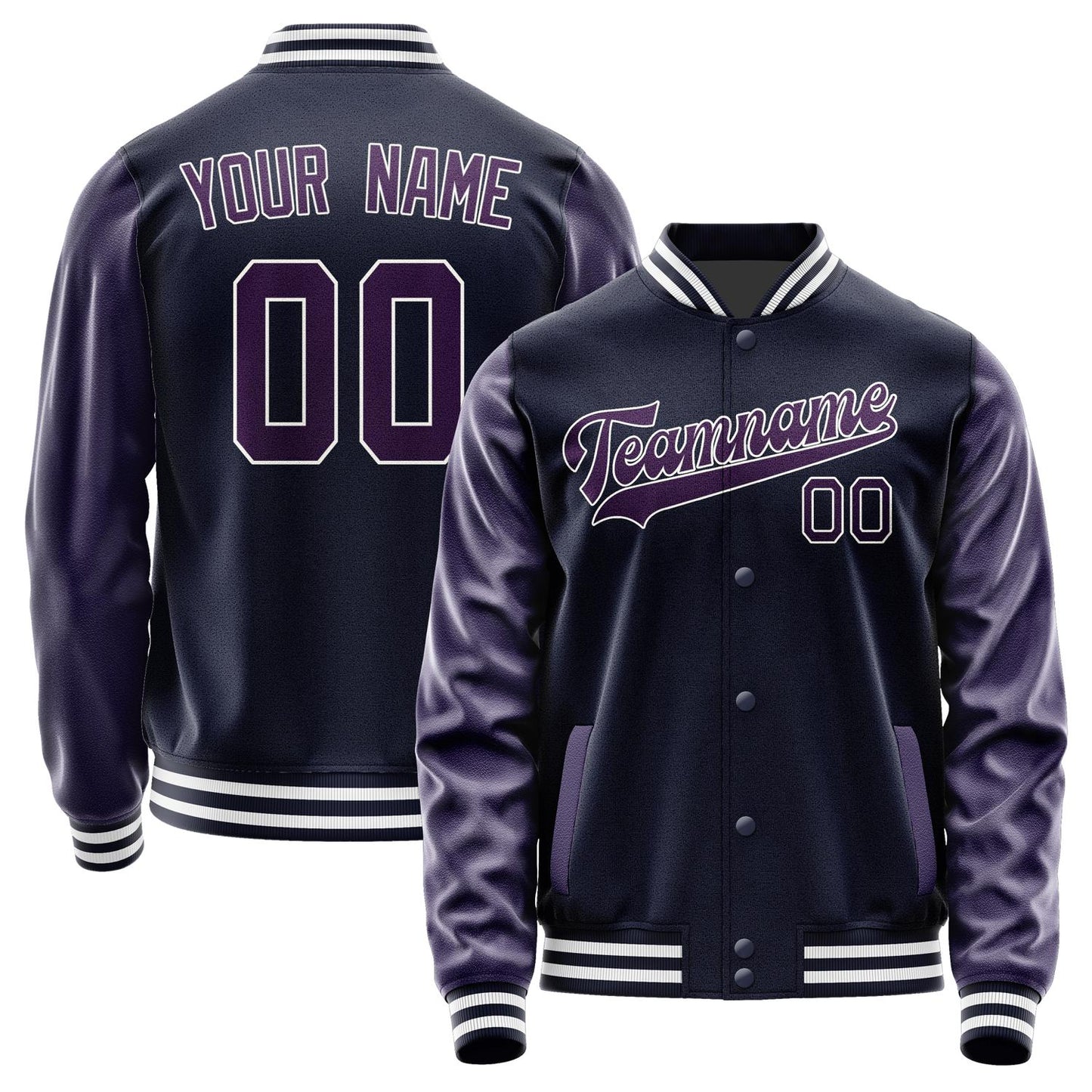 Custom Navy Purple Jacket JA1111071118B31807