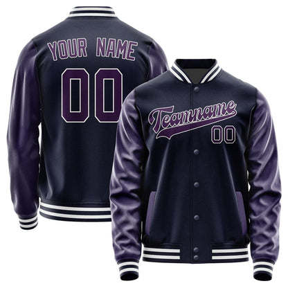 Custom Navy Purple Jacket JA1111071118B31807
