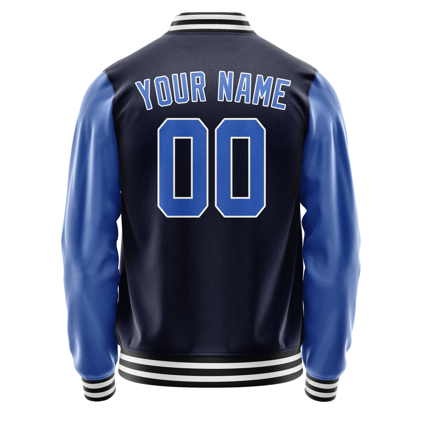 Custom Navy Royal Solid Color Varsity Letterman Jacket