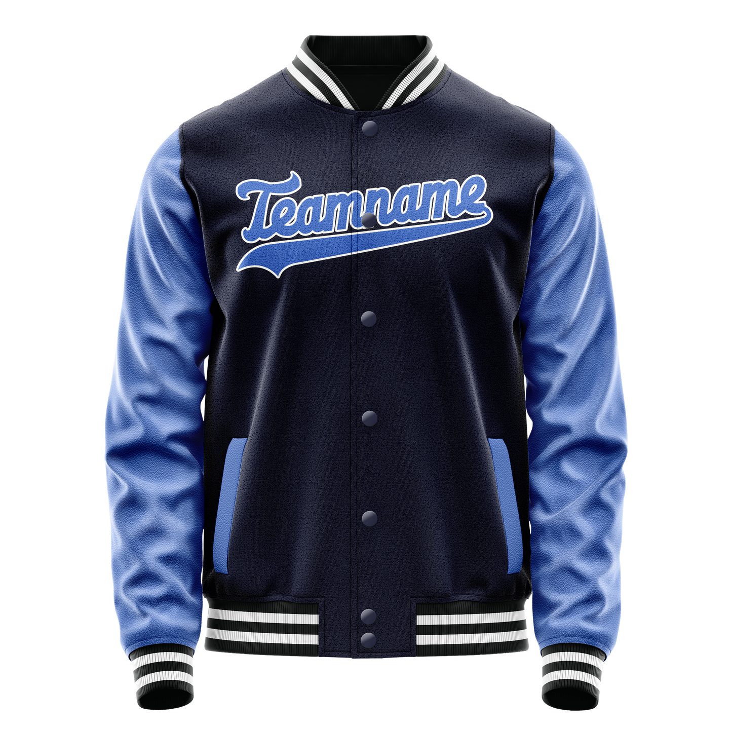 Custom Navy Royal Solid Color Varsity Letterman Jacket