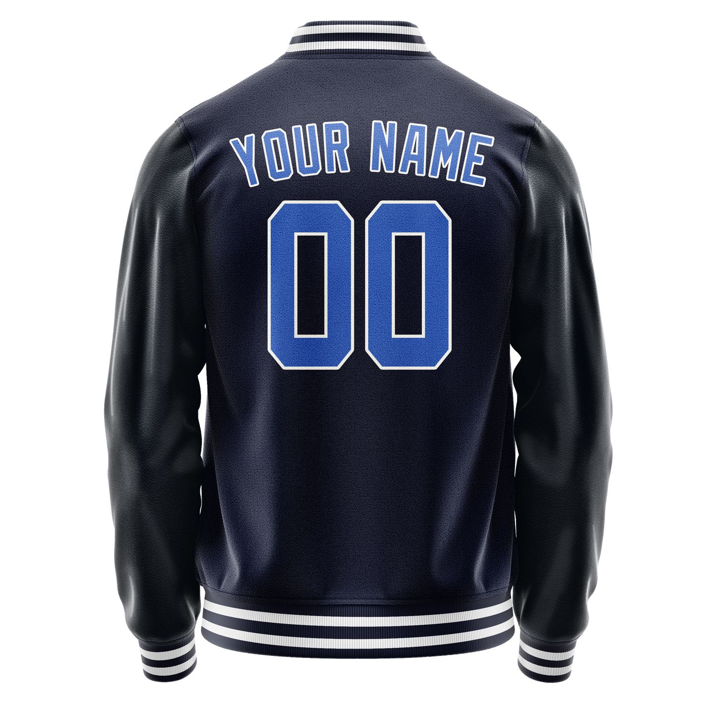 Custom Navy Royal Solid Color Varsity Letterman Jacket