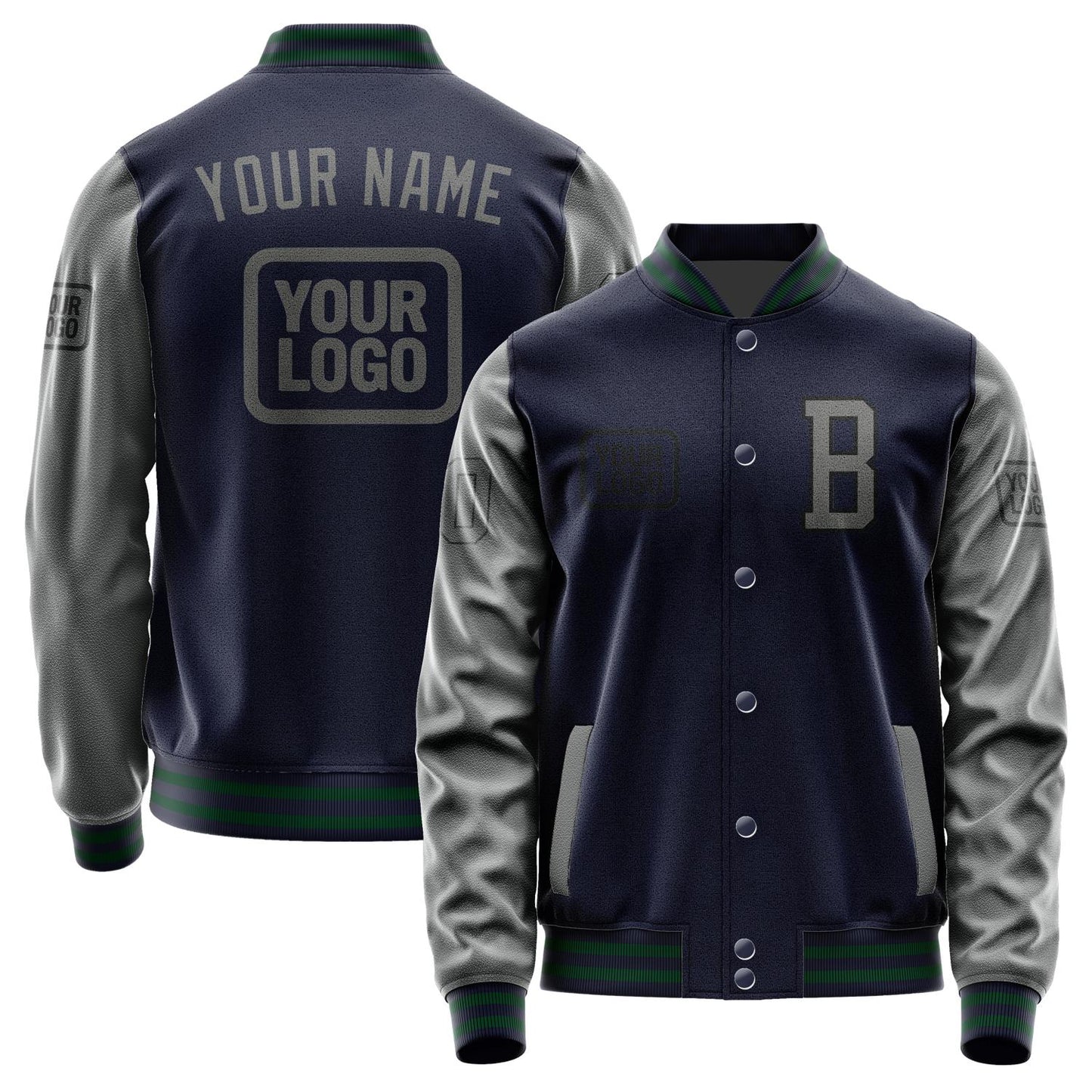 Custom Navy Dark Grey Jacket JA111120110517202017