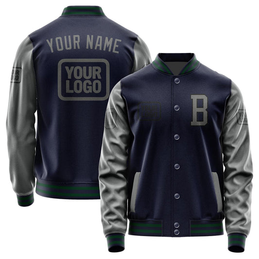 Custom Navy Dark Grey Jacket JA111120110517202017