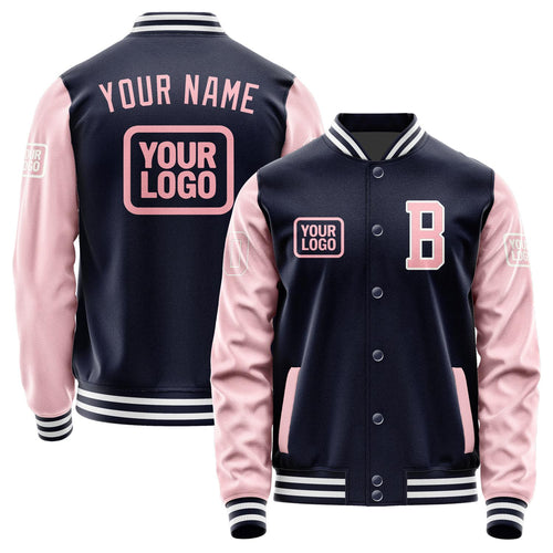 Custom Navy Light Pink Jacket JA111121111818212118