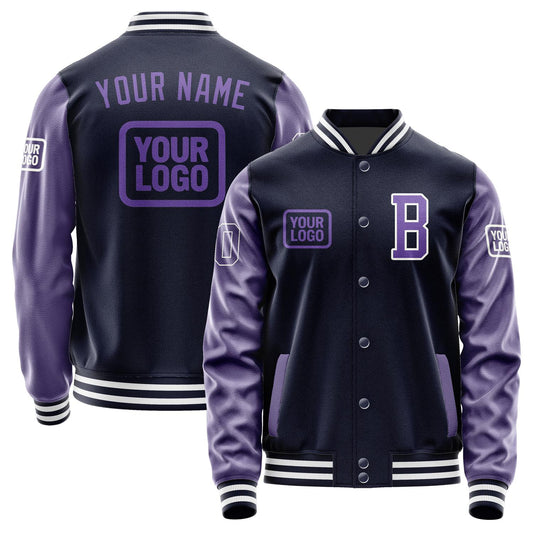Custom Navy Light Purple Jacket JA111123111818232318