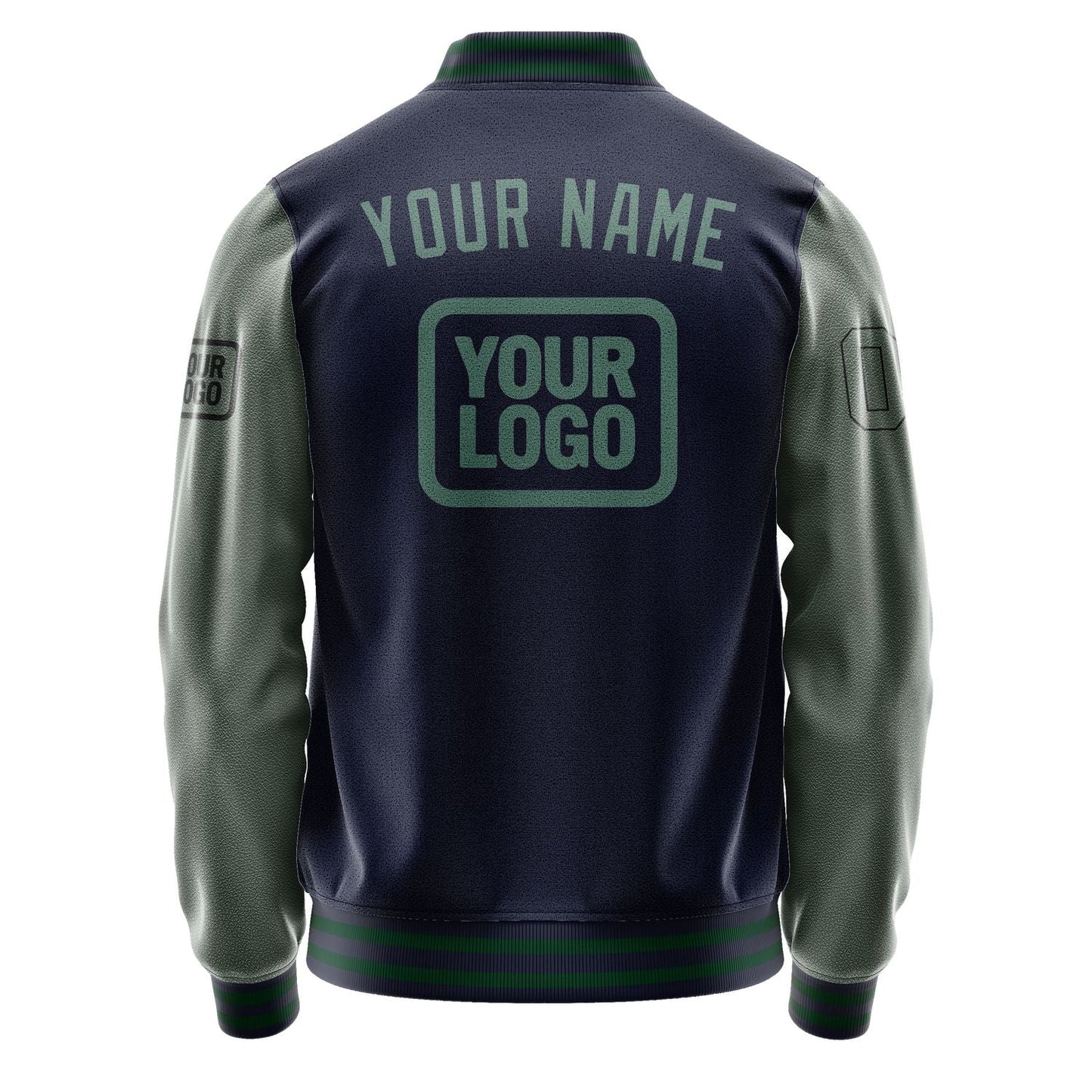 Custom Navy Blue Green Jacket JA111127110517272717