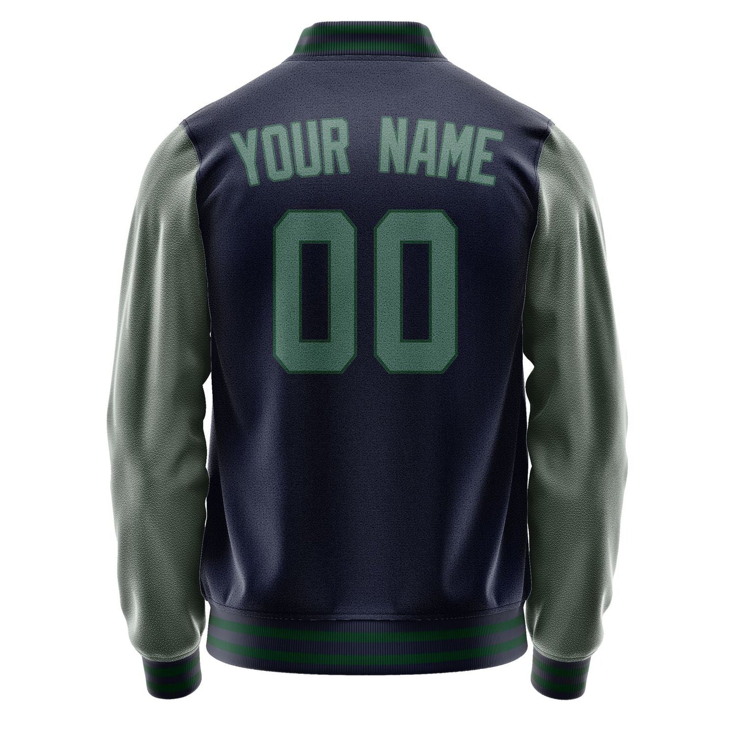 Custom Navy Blue Green Jacket JA1111271105B30527