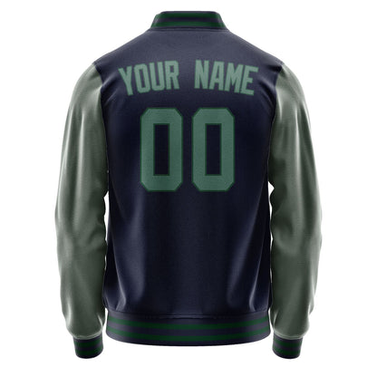 Custom Navy Blue Green Jacket JA1111271105B30527