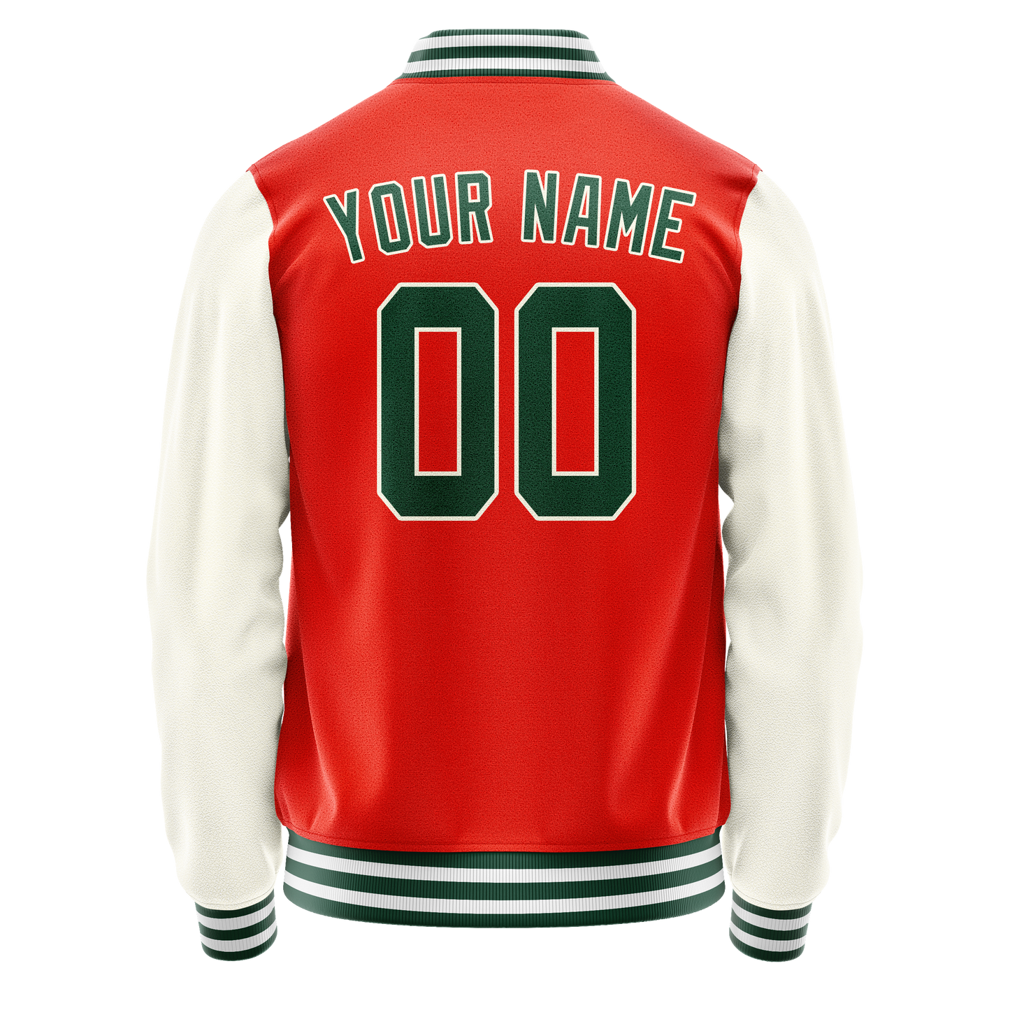 Custom Orange Cream Solid Color Varsity Letterman Jacket