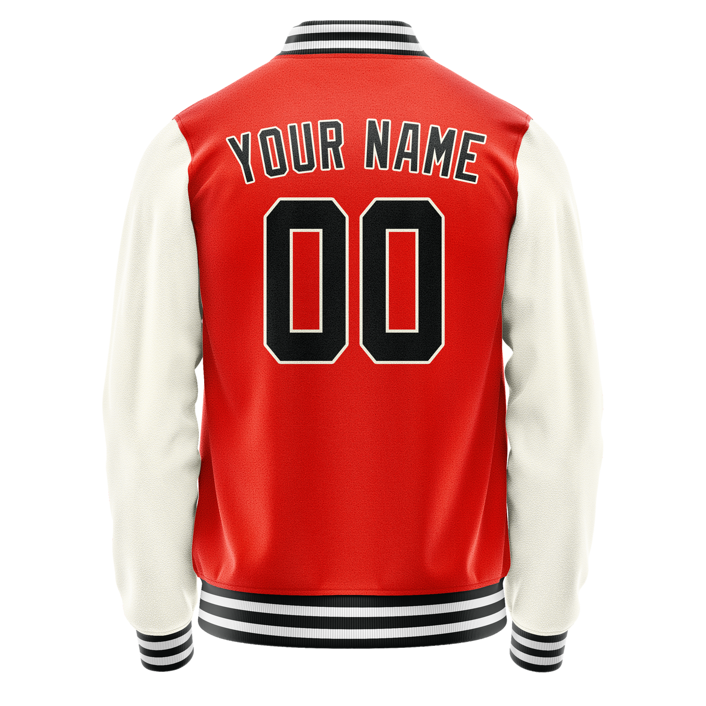 Custom Orange Cream Solid Color Varsity Letterman Jacket
